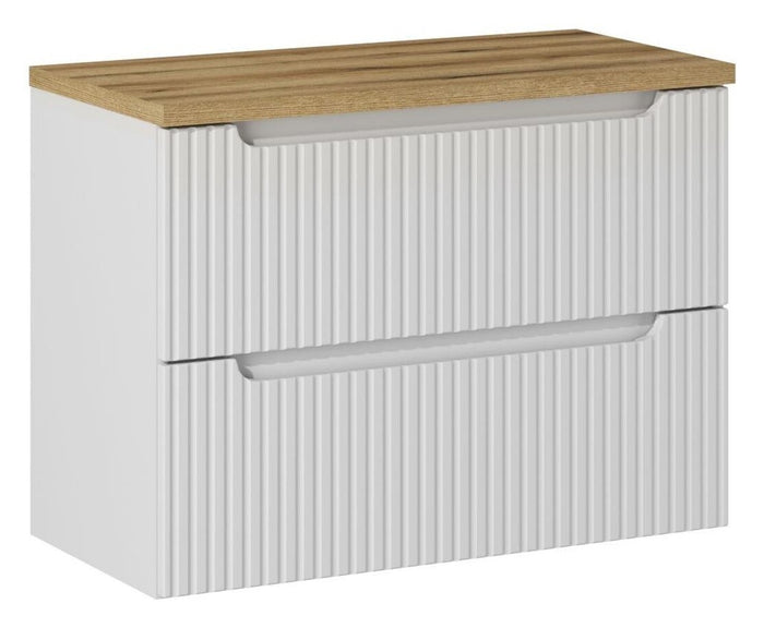 Waschbeckenunterschrank BM105 -  Nova White N  - Weiß Matt / Coast Evoke Oak