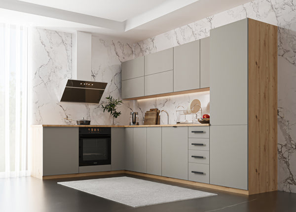 Winkelküche -Langen K53-M330 - Beige/Matt