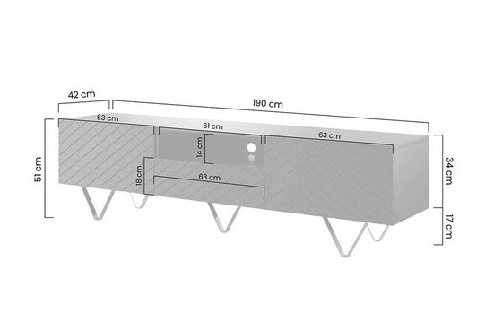 TV-Schrank - SCALIA - Modernes Design, das zu allen Dekoren passt. - Milaros Markt