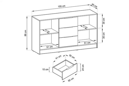 Kommode - Neria - Zuverlässige Kommode für tägliche Nutzung. - Milaros Markt