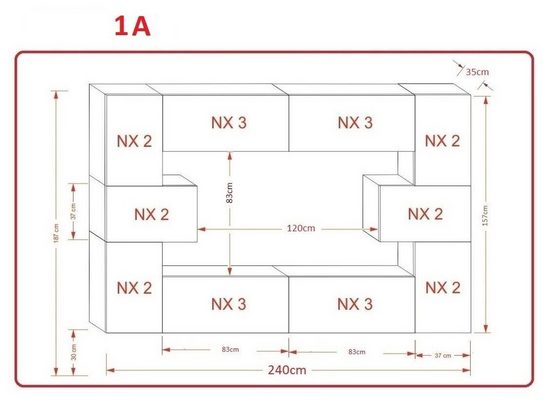Möbel für Wohnzimmer Schwarz Weiß Hochglanz - Milaros Markt