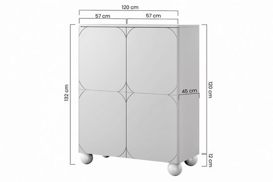 Kommode 120 cm - SONATIA II - Ein stilvolles Möbelstück, das Ihre Persönlichkeit. - Milaros Markt