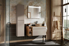 Badmöbel-Set BM03 -  Iconic Cashmere I  - Kaschmir Matt / Coast Evoke Eiche
