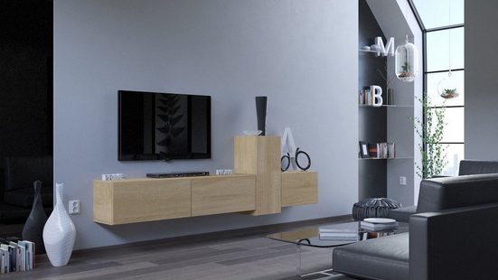 Wohnwand - 2024 Erlebe Luxus - Beste Materialien im stilvollen Wohnzimmer. Anabel N60 - Milaros Markt