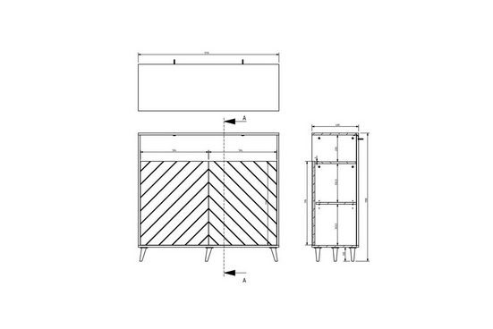 Kommode - Parisja - Einzigartiges Design für zusätzliche Aufbewahrung. - Milaros Markt