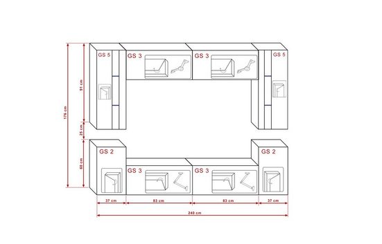 Wohnwand Moderne Möbel Future 24 - Milaros Markt