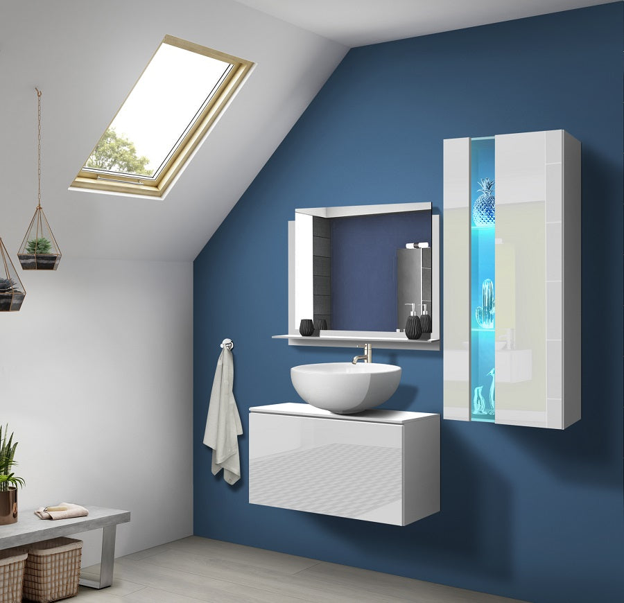 Set Badezimmermöbel Hochglanz ALIUS 34 - Milaros Markt