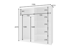 Kleiderschrank ARSOLA 10 – mit Regalen & Kleiderstange (150,6×207×57,9 cm)