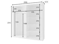 Kleiderschrank ARSALA 11 – mit/ohne Spiegel, Regalen & Kleiderstange (200,6×207×55,3 cm)