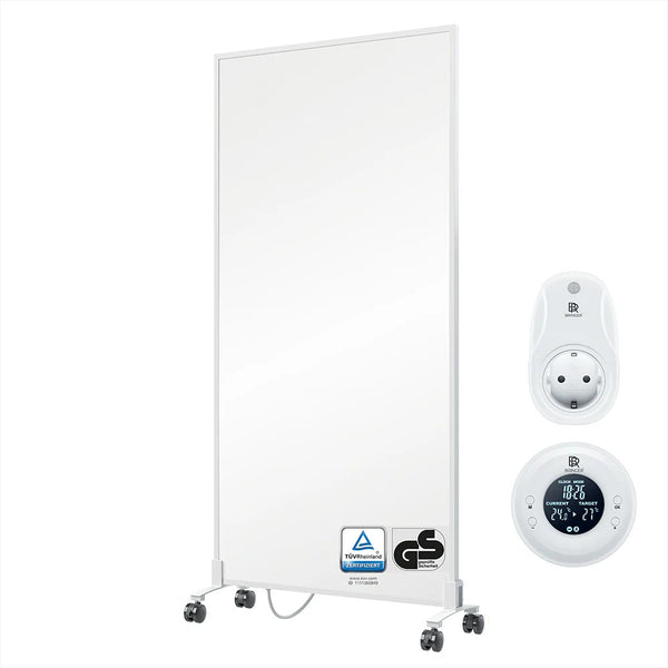 Bringer® Infrarotheizung Standgerät, Funk Thermostat und Fernbedienung, 1200 Watt, Weiß