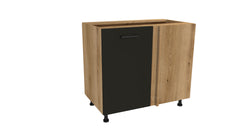 Winkelküche 240x180 cm mit Arbeitsplatte - SIMPLY Z3 - Schwarz Matt / Eiche