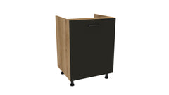 Winkelküche 240x180 cm mit Arbeitsplatte - SIMPLY Z3 - Schwarz Matt / Eiche