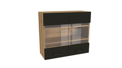 Winkelküche 240x180 cm mit Arbeitsplatte - SIMPLY Z3 - Schwarz Matt / Eiche