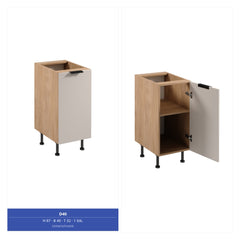 Küchenzeile 400 cm Küchenblock Einbauküche Ohne Arbeitsplatte , Sorento KS9-M400 , Beige/Sonoma Eiche
