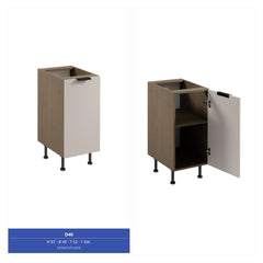 Küchenzeile 400 cm Küchenblock Einbauküche Ohne Arbeitsplatte , Sorento KS9-M400 , Beige/Dunkle Eiche