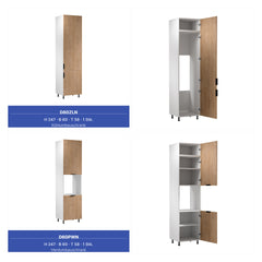 Küchenzeile 515 cm Einbauküche Küche ohne Arbeitsplatte Küchenmöbel , Sorento KS6-M515 , Sonoma Eiche/Weiß