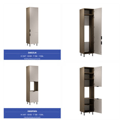 Küchenzeile 420 cm Küchenblock Einbauküche Ohne Arbeitsplatte , Sorento KS7-M420 , Beige/Dunkle Eiche