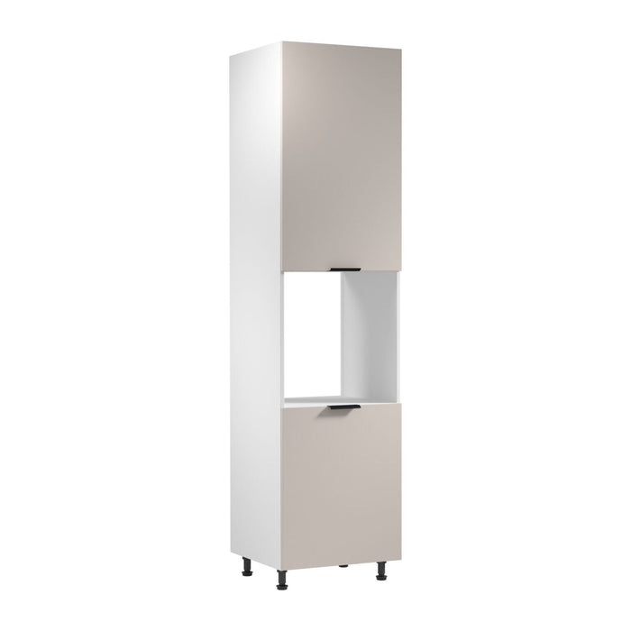 Herdumbauschrank D60PWN L/L - Sorento Weiß Beige - Praktische Aufbewahrung rund um den Herd.