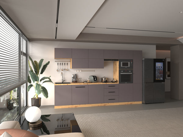 Küchenzeile - Langen KL1-M340 - Grau/Matt