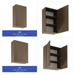 Winkelküche 385 x 285 cm Ohne Arbeitsplatte Eckküche Einbauküche , Sorento KS11-M385 , Dunkle Eiche