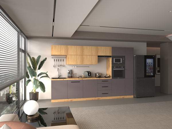 Küchenzeile - Langen KL1-M340 - Grau /Artisan Eiche