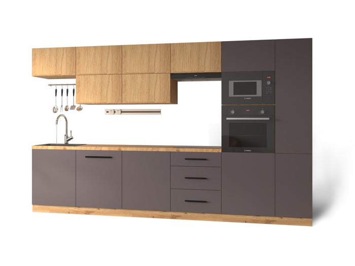 Küchenzeile - Langen KL1-M340 - Grau /Artisan Eiche