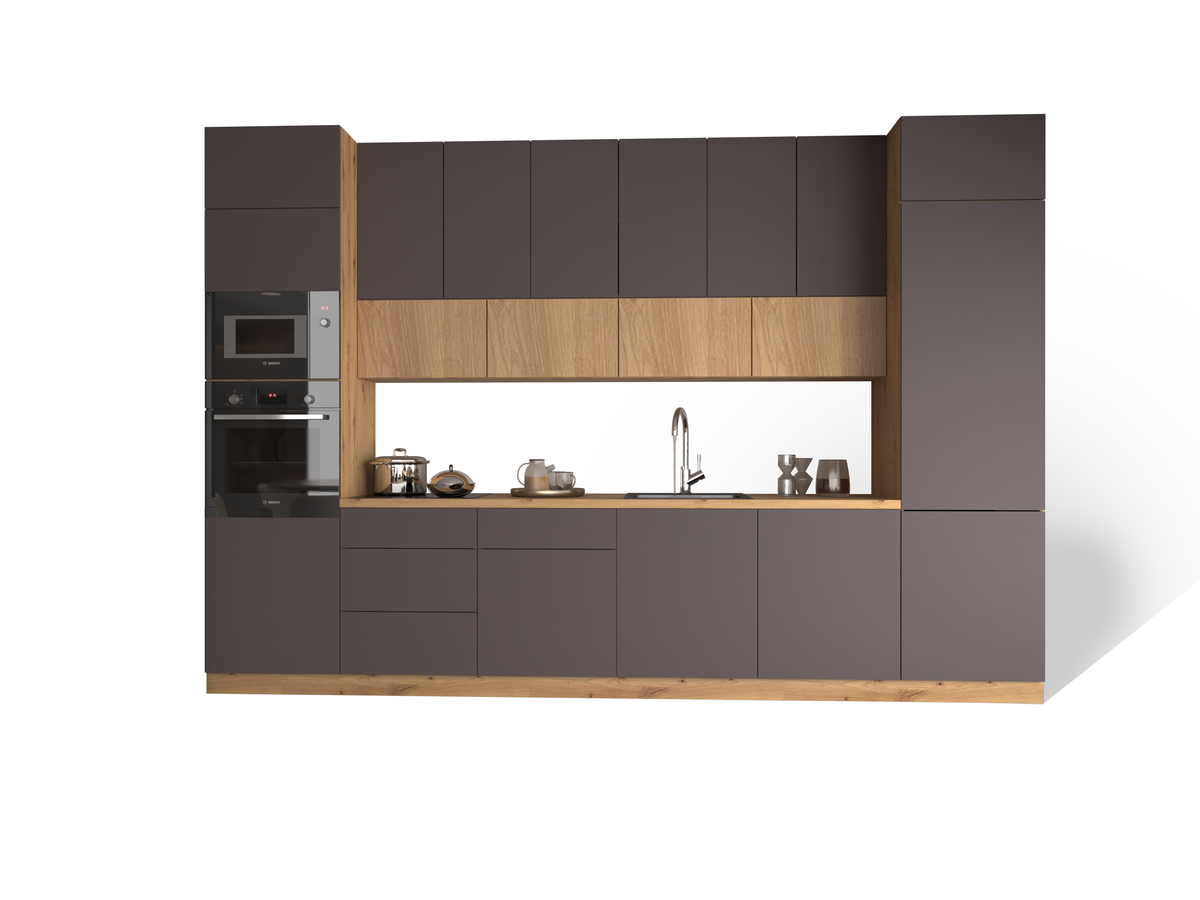 Küchenzeile - Langen KL3-M360 - Grau / Artisan Eiche