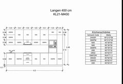 Küchenzeile - Langen KL21-M400 - Beige/ Matt