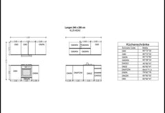 Winkelküche - Langen KL25-M240- Grau/ Matt