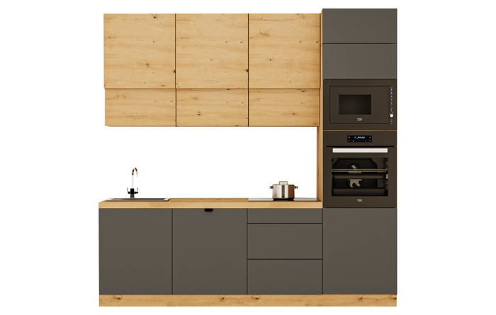 Küchenzeile - Langen KL27-M240 - Grau / Artisan Eiche