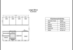 Küchenzeile - Langen KL28-M240 - Artisan Eiche