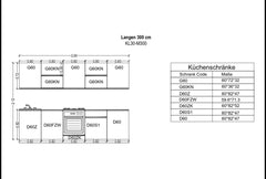 Küchenzeile - Langen KL30-M300 - Artisan Eiche