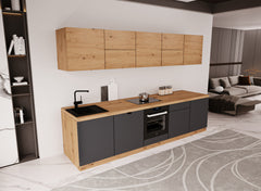 Küchenzeile - Langen KL30-M300 - Grau / Artisan Eiche