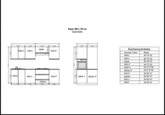 Küchenzeile - Aspen KA26-M280 - Grau/Hochglanz