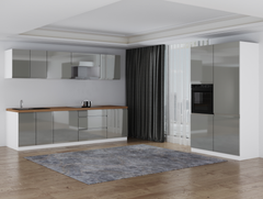 Küchenzeile - Aspen KA26-M280 - Grau/Hochglanz