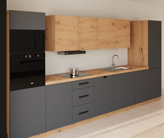 Küchenzeile - Langen KL7-M440 - Grau / Artisan Eiche