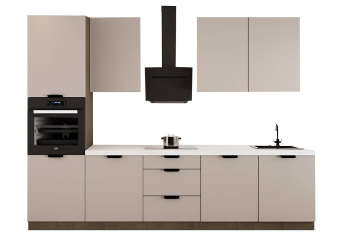 Küchenzeile - Sorento KS1-M300 - Beige / Dunkle Eiche