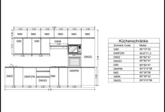 Küchenzeile - Langen KL9-M400 - Grau/Matt