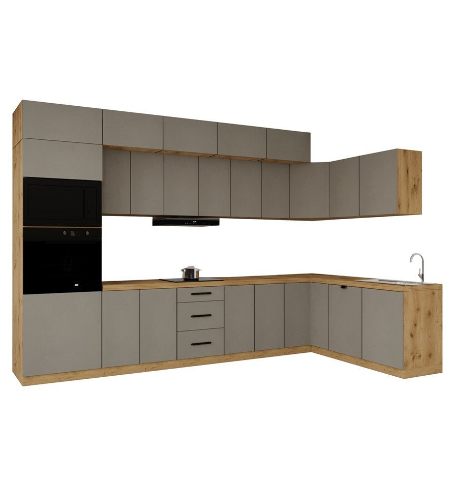 Winkelküche - Langen KL10-M360- Beige/Matt