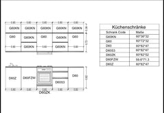 Küchenzeile - Langen KL13-M300 - Grau / Matt