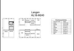 Küchenzeile - Langen KL18-M240 - Artisan Eiche