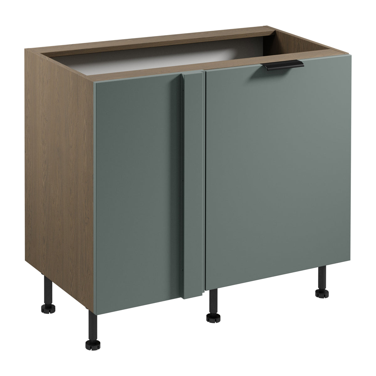 Eckunterschrank D100N R/L - Sorento Grün - Grün/Eiche