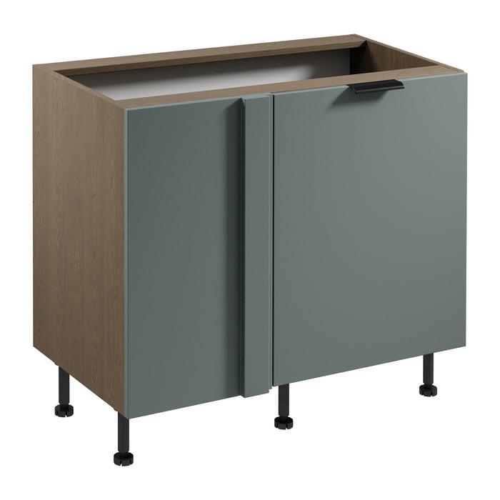 Eckunterschrank D100N R/L - Sorento Grün - Grün/Eiche