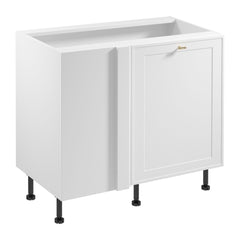 Eckunterschrank D100N R/L - Sorento Weiß - Der Eckunterschrank nutzt schwer zugängliche Ecken effizient aus.