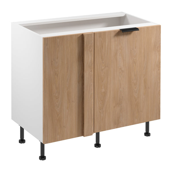 Eckunterschrank D100N R/L - Sorento Weiß Sonoma Eiche - Robuste Konstruktion für langlebige Nutzung.