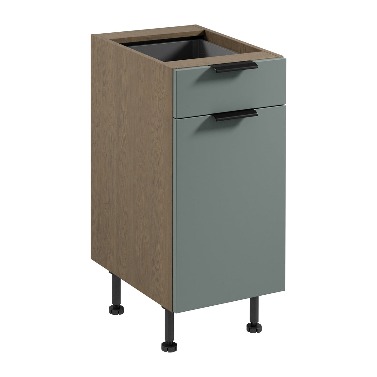 Unterschrank D40S1 P/L - Sorento Grün - Grün/Eiche