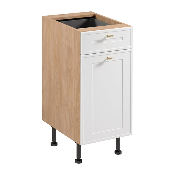 Unterschrank D40S1 P/L - Sorento Sonoma Eiche Weiß - Schlichtes und elegantes Design für Ihre Küche.