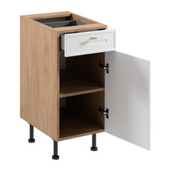 Unterschrank D40S1 P/L - Sorento Sonoma - Weiß / Sonoma Eiche