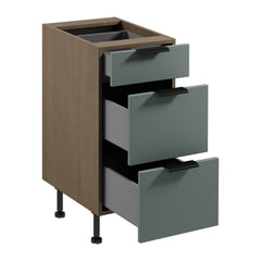 Unterschrank D40S3 P/L AX - Sorento Grün - Grün/Eiche