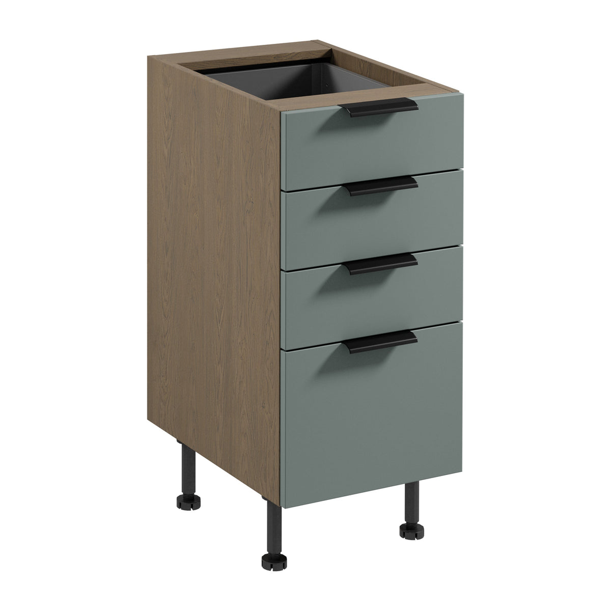 Unterschrank D40S4 AX - Sorento Grün - , Grün/Eiche